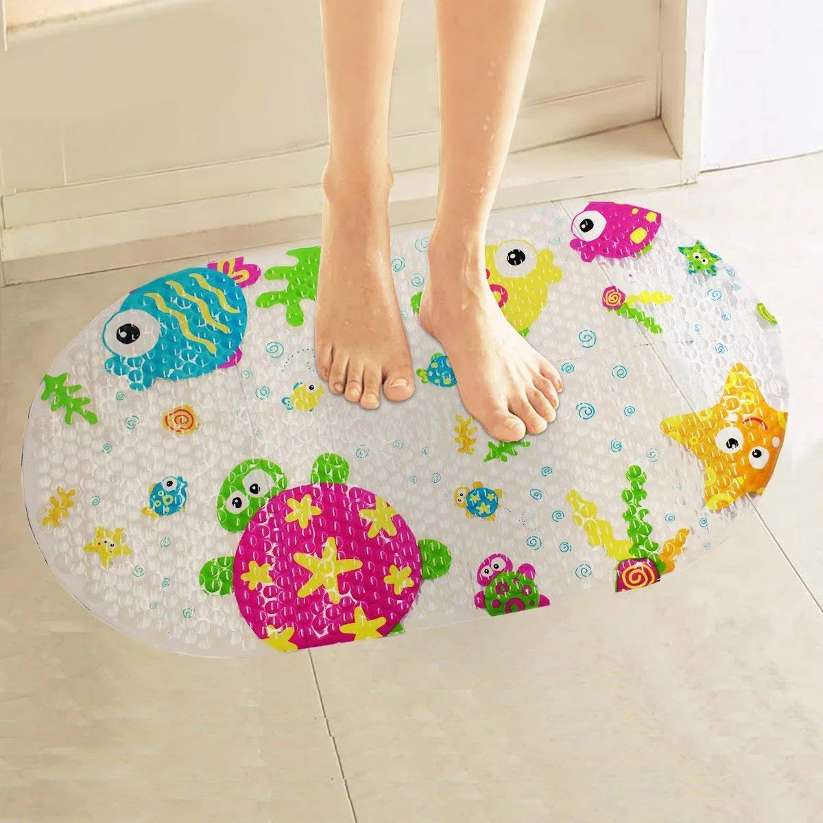 Tappetino Doccia Antiscivolo,Tappetino da Bagno dei Cartoni Animati con Ventose Tappetino per Vasca da Bagno Bambini
