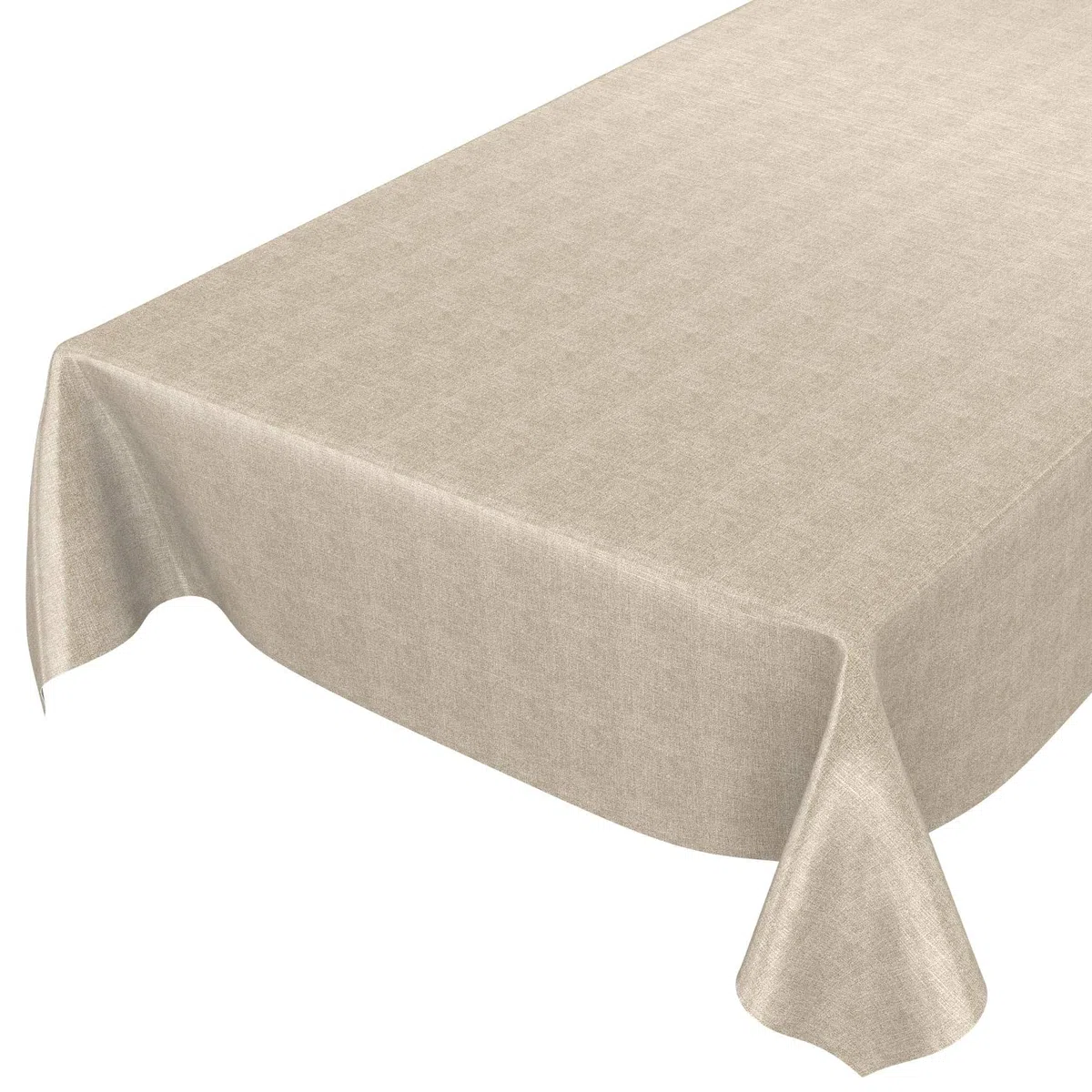ANRO - Tovaglia cerata, lavabile, effetto lino, ovale, 240 x 140 cm, 140 x 240 cm, colore: beige