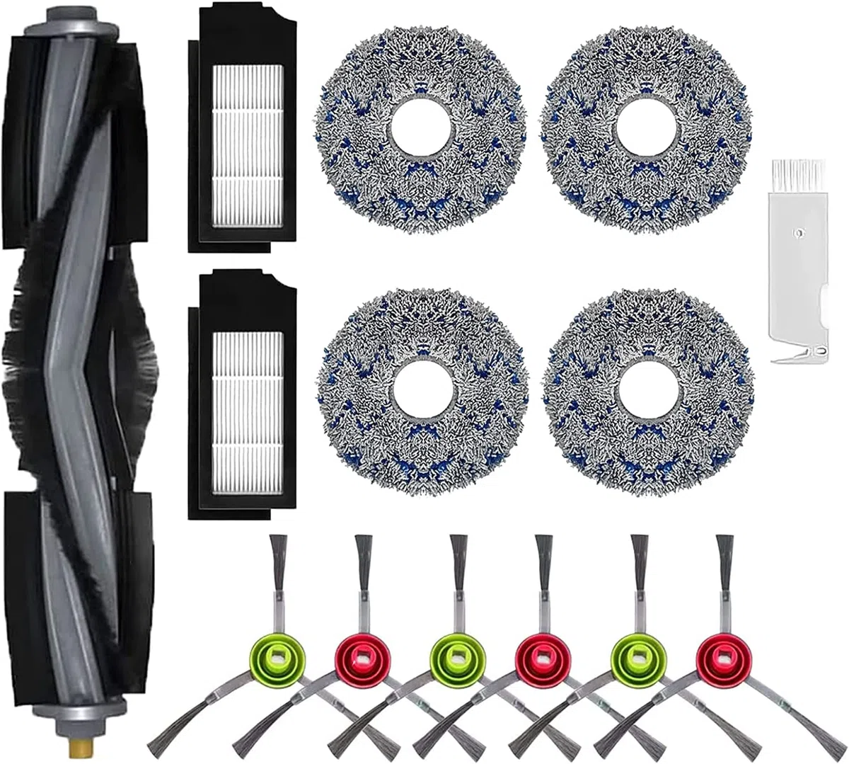 Accessori di Ricambio per Ecovacs Deebot X1 Omni, X1 e Omni, X1 Turbo, T10, T10 Turbo, T10 Omni Robot Aspirapolvere, 1 Spazzola, 2 Filtri Hepa, 6 Spazzole Laterali, 4 Stracci