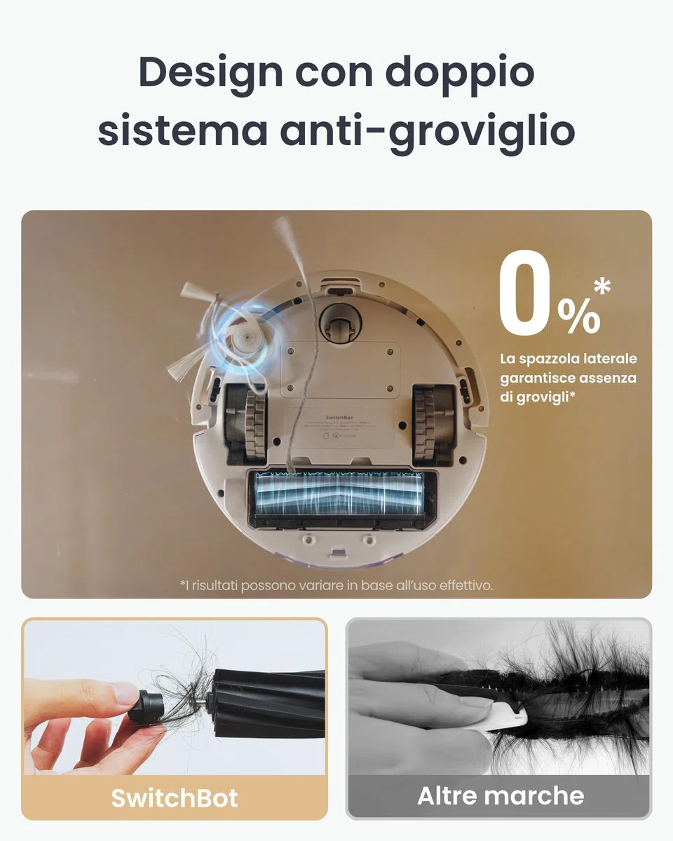 SwitchBot K11+ Robot aspirapolvere e lavapavimenti con Matter, 6.000 Pa, svuotamento automatico per 90 giorni, sistema LDS, ultra-sottile con 9 cm, compatibile con Apple Casa, Alexa e Google Home