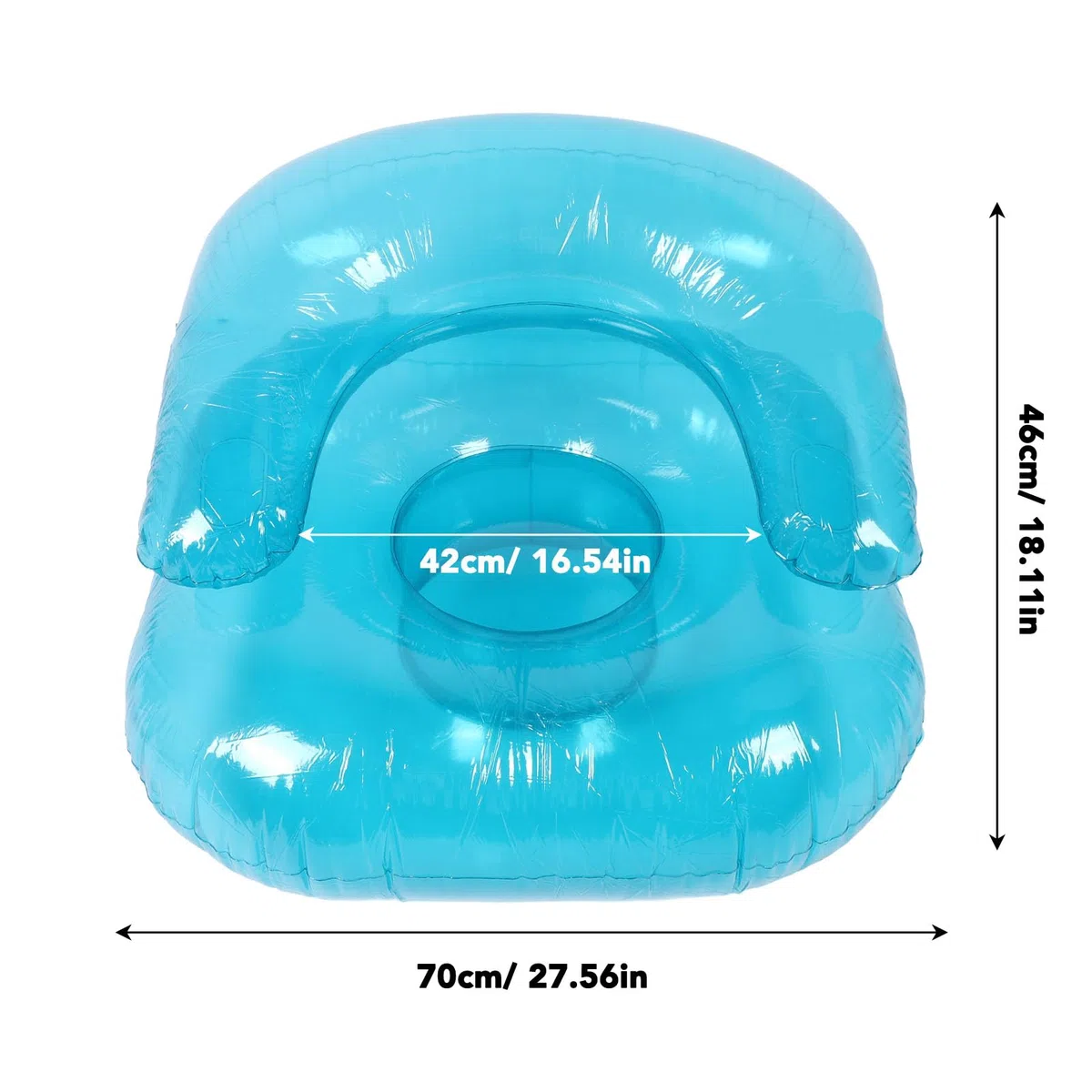 TOPINCN Divano Gonfiabile per Adulti, Sedia Gonfiabile in PVC Trasparente per Uso Esterno Interno, Sedia Blu Spazzola Sedia da Piscina per Piscina Sedia Aeronautica per la Piscina