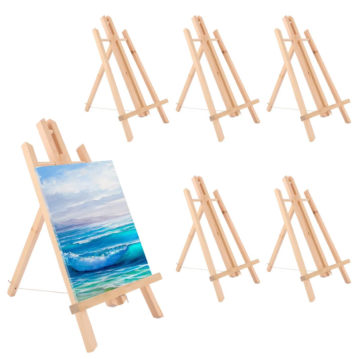 JMIATRY 6 Pezzi Cavalletto Pittura Da Tavolo 28 x 19 cm, Cavalletti In Legno, Cavalletto Pittura, Mini Cavalletto Legno per Pittura, Mostre, Disegni ed Arte