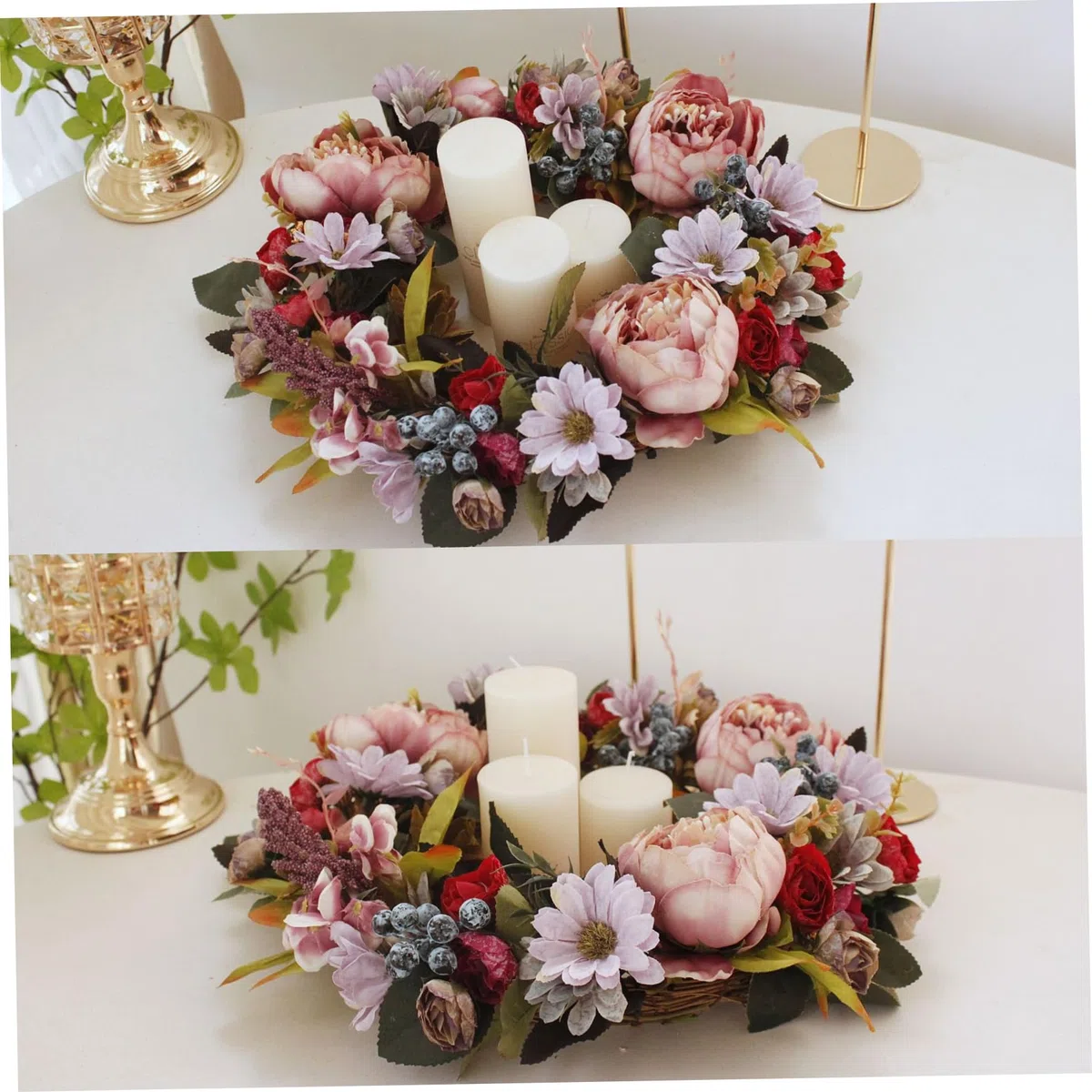 Ghirlanda per porta primaverile, ghirlanda di peonie artificiali, 13, 78 pollici ghirlande di fiori artificiali sospesi per porte all'aperto tutto l'anno, per la decorazione di ghirlande di San Vale
