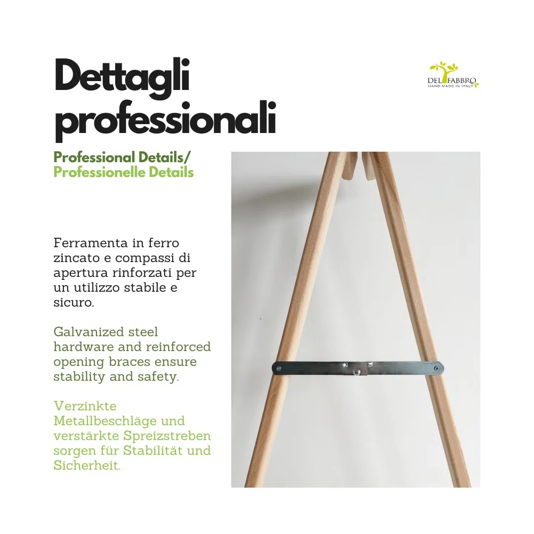 Del Fabbro Coppia Cavalletti da Lavoro Legno Faggio – Supporti Resistenti per Banco Lavoro e Fai da Te – Cavalletti Professionali (80x80 cm)