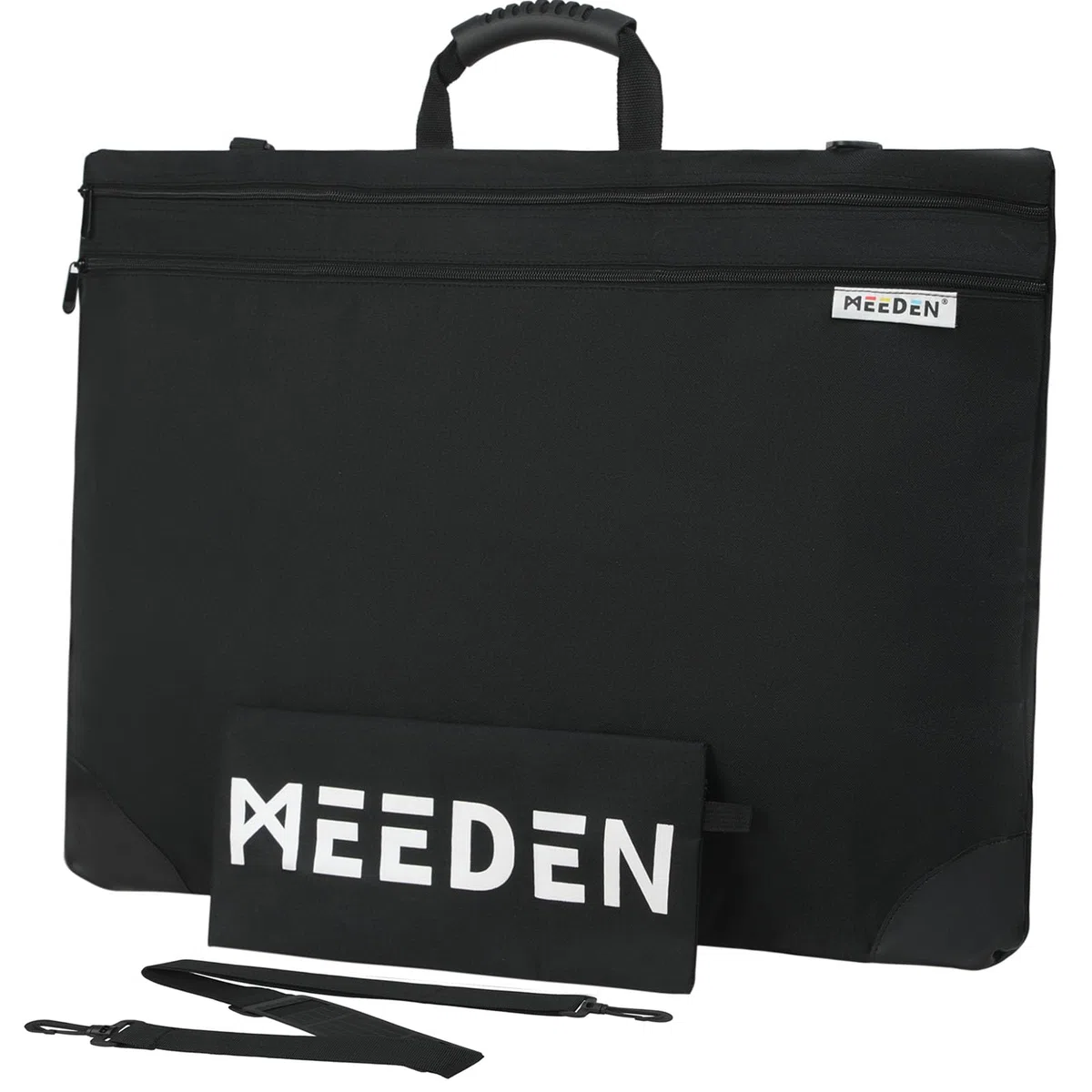 MEEDEN Art Portfolio Case A2/A3, Portatile Disegno Bordo Borsa Arte Borsa Da Trasporto Arte Impermeabile 600D Oxford, Portfolio per Opere d'arte, Tela, Fotografia, Poster, Nero (79 x 61 x 5 cm