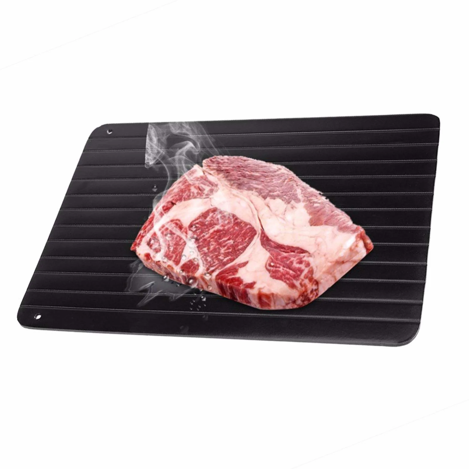 Lobwerk - Tavoletta per scongelare alimenti surgelati per scongelare in modo rapido e naturale (senza microonde o chimica) Defrost Unfreeze, Alluminio, Nero , Small