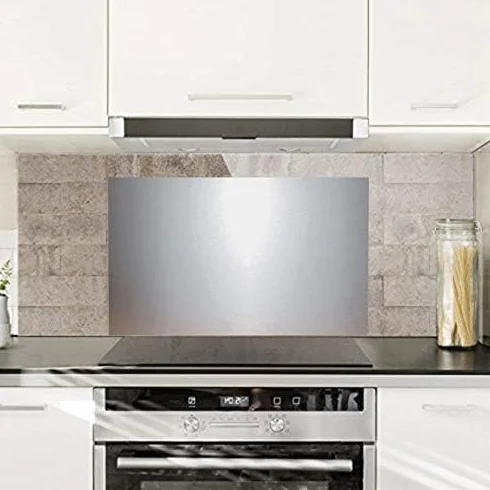 ZeroInox Pannello Paraschizzi in Acciaio Inox Aisi 304 Ideale per la Protezione delle pareti della Cucina (80 x 60 CM)