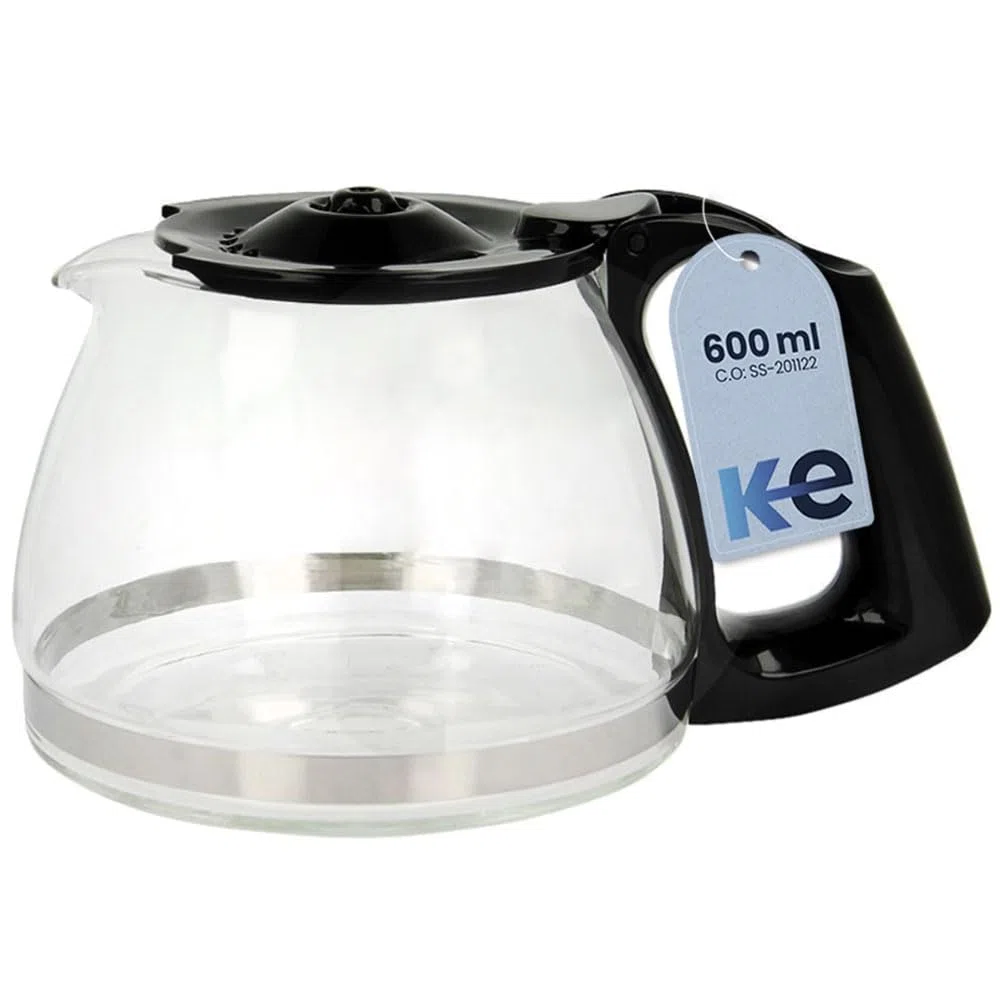 Anakel Home Ricambio caraffa caffettiera SS-201122 compatibile con caffettiera Moulinex Subito, Principio | 600 ml, per 4-6 tazze, con coperchio