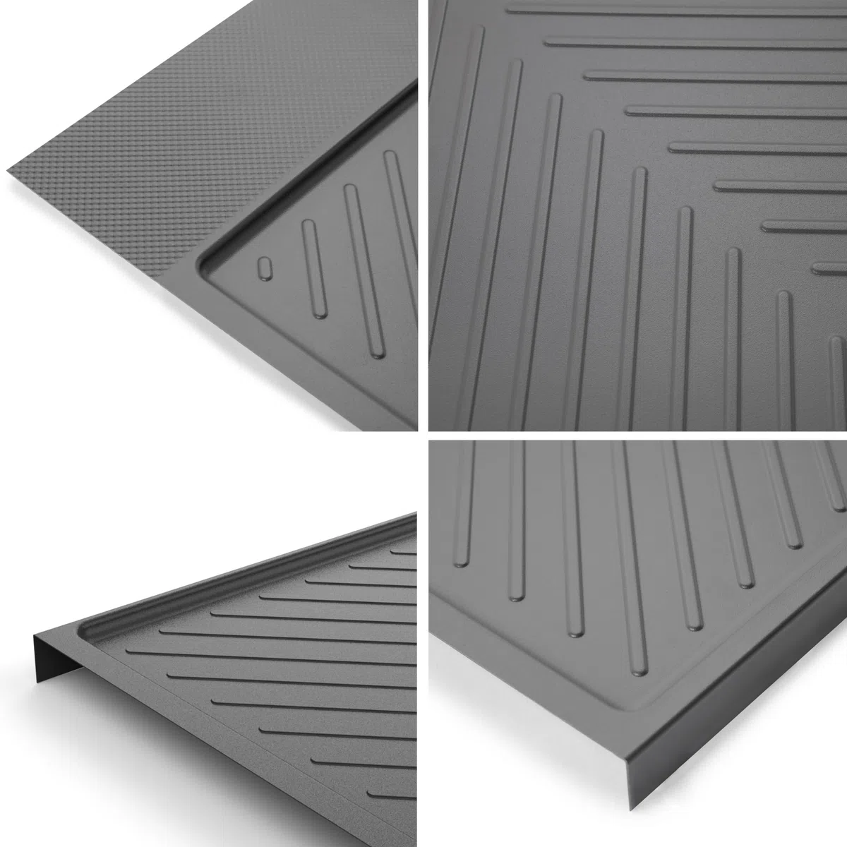 Emuca - Protezione per fondo di mobile da cucina, fondo sotto lavello M60, 568 x 580 mm, spessore 16 mm, Tecnoplastica, Grigio antracite