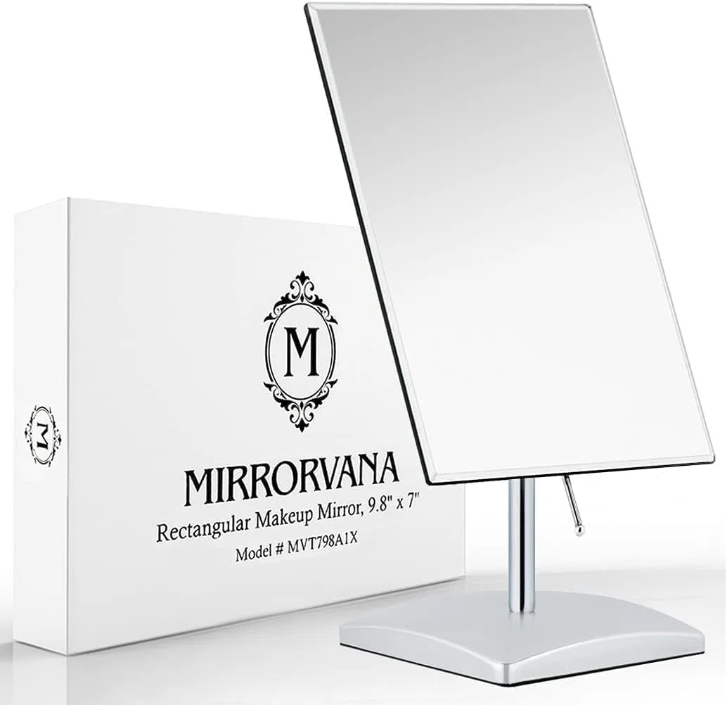 MIRRORVANA Specchio da tavolo per trucco e bagno, specchietto portatile da scrivania ideale per truccarsi e make up (18 x 25 cm)