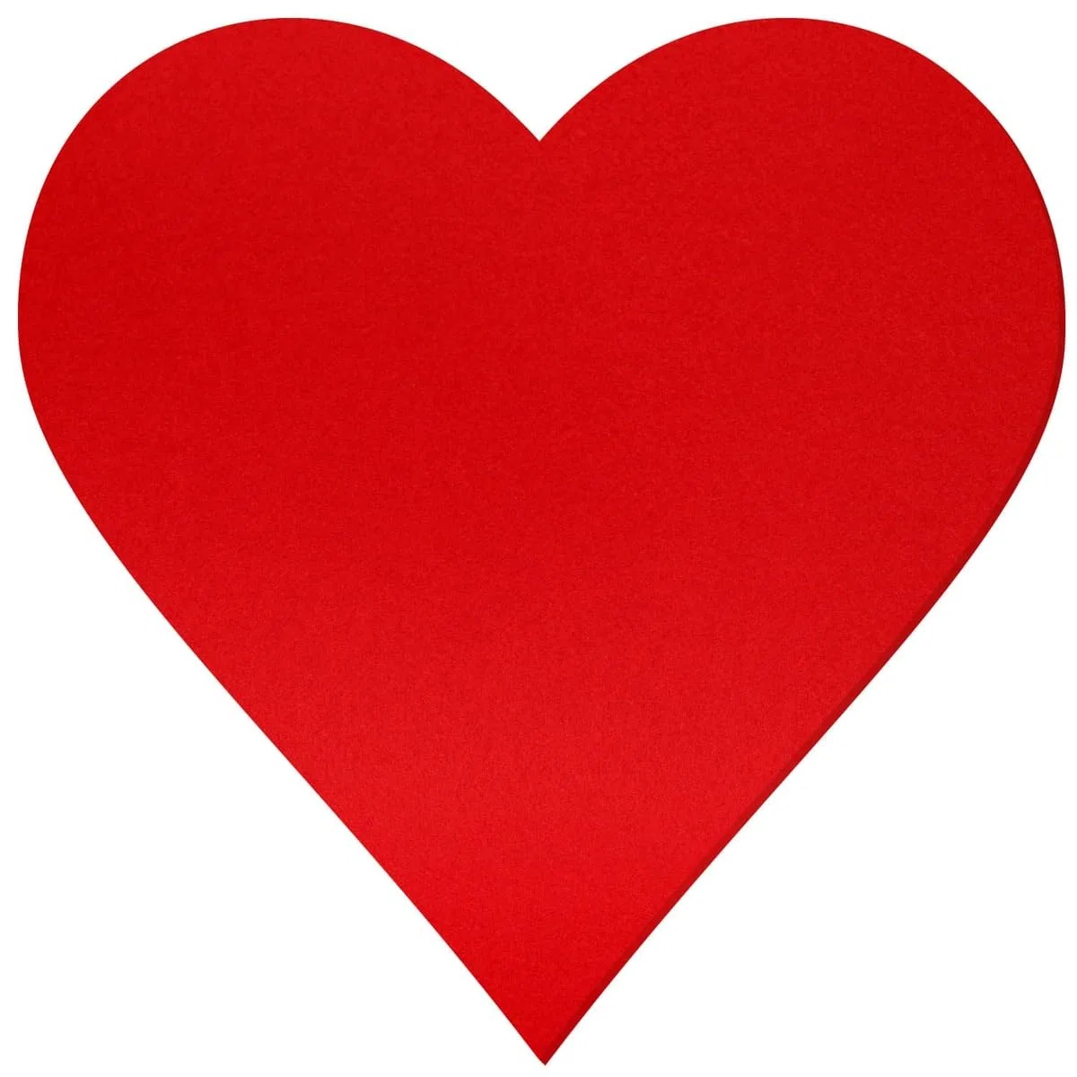 Panno di feltro rosso a forma di cuore - 3-60 cm altezza x larghezza per hobbistica e decorazione. Singolo o in set da 10, 25, 50 o 100 pezzi.
