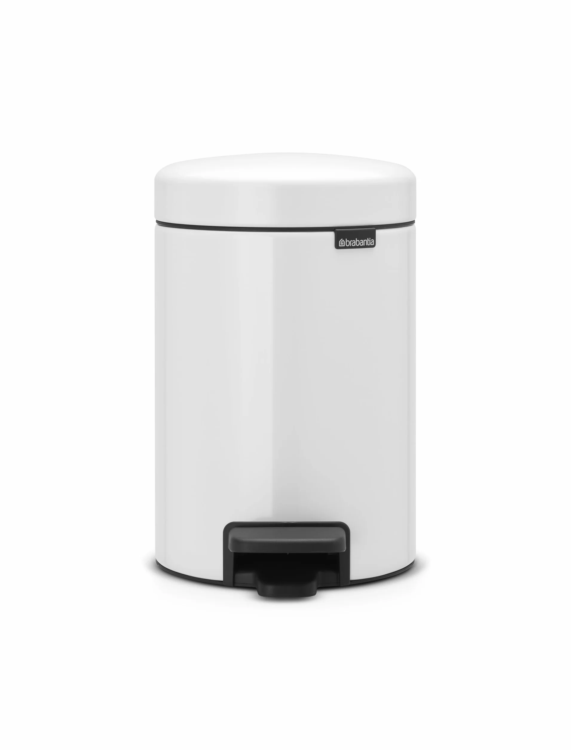 Brabantia Pedal Bin Newicon Pattumiera a Pedale, Secchio Interno in Plastica, Bianco, 3 lt