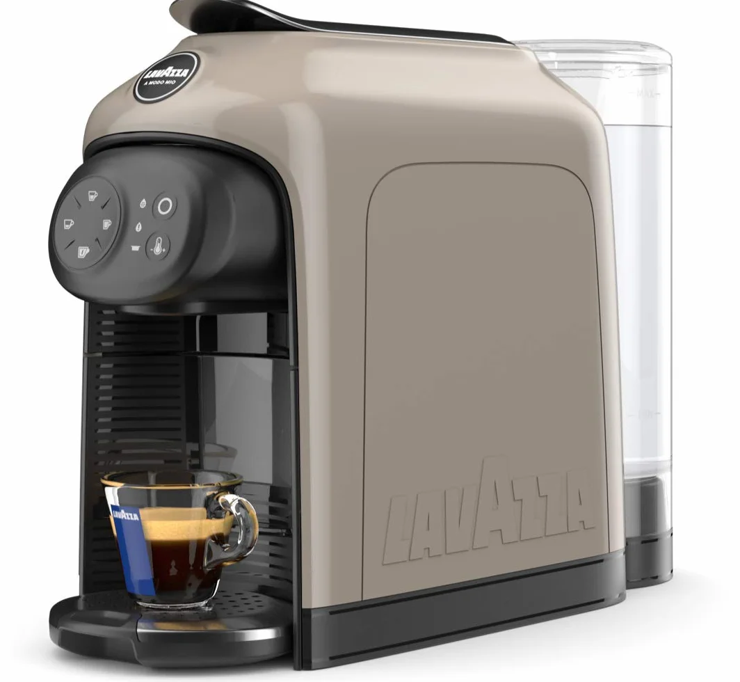 Lavazza A Modo Mio Idola Macchina Caffè, Touch, Greige Coffe, 38 x 14.5 x 28 cm