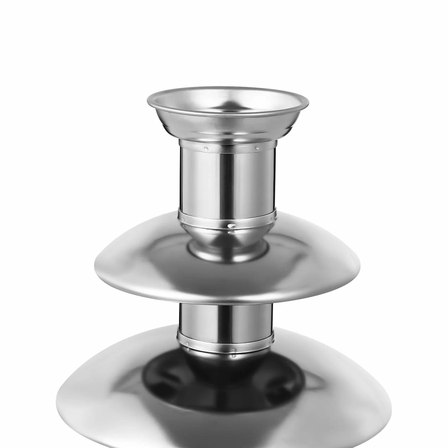 Fontana di cioccolato a 4 ripiani, grande fontana di cioccolato, con funzione di fusione, in acciaio inox, 170 W, cascate lisce per frutta e pasticceria - fontana per cioccofondue per caffè e hotel