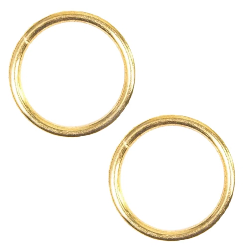 Anelli per tende a forma di O, in ottone massiccio, placcati in ottone, 20 mm, per tende romane fai da te, per interni o esterni, confezione da 50 pezzi