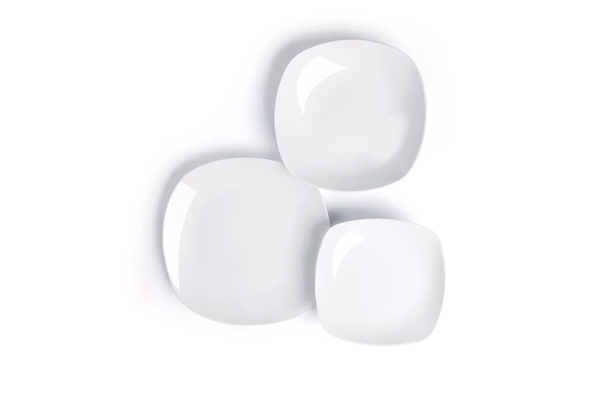 Excelsa Square Servizio Tavola 18 Pezzi, Porcellana, Bianco
