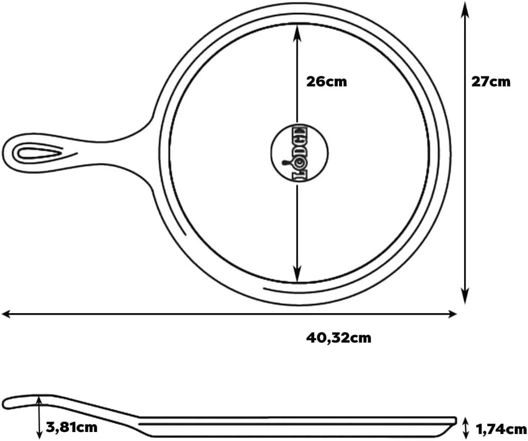 Lodge Logic Griglia rotonda, diametro: 27 cm