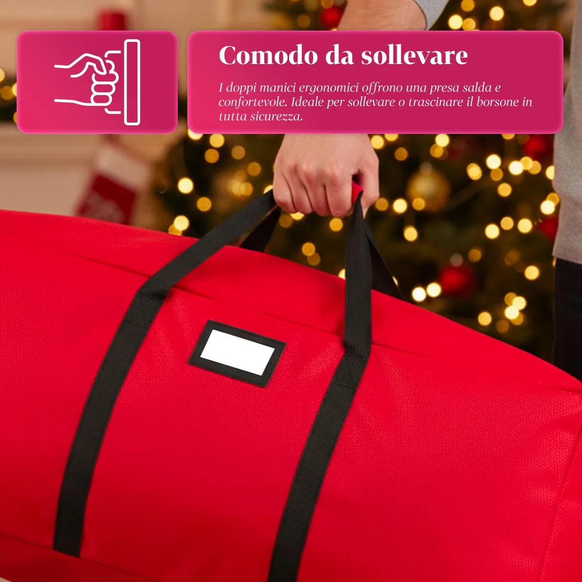 Avilia – Contenitore Porta Albero di Natale con Ruote, Manici Rinforzati e Zip Impermeabile, Ideale per Custodia e Trasporto Alberi fino a 240 cm, Realizzato in Tessuto Oxford Resistente 600D