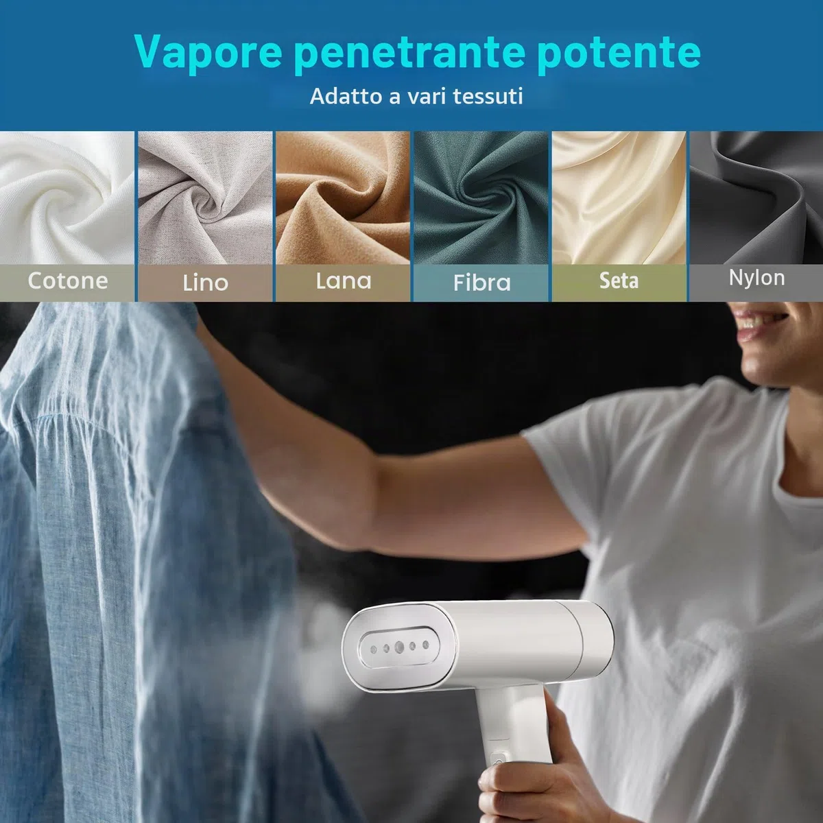 VINATO Ferro da Stiro Verticale, Vaporizzatore da 1300W con Serbatoio dell'acqua per Vapore, Ferro da Stiro a Vapore per Vestiti, Riscaldamento Rapido e Rimozione Delle Pieghe per i Vestiti