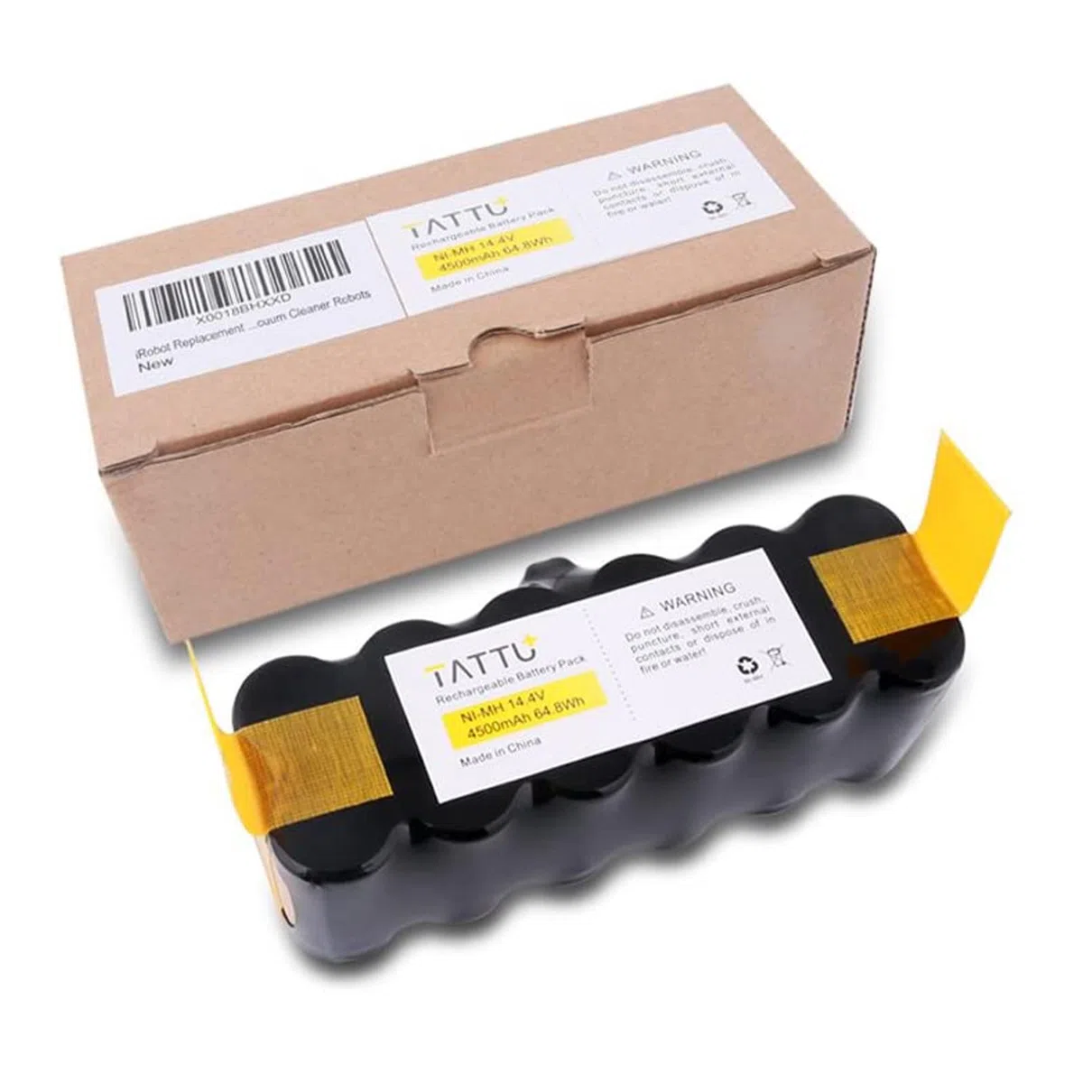 TATTU Batteria di ricambio compatibile con iRobot Roomba 4500mAh 14,4V Batteria NiMH compatibile con aspirapolvere iRobot Roomba Serie 500, 600, 700, 800, R3, 80501, 4419696, Scooba 450