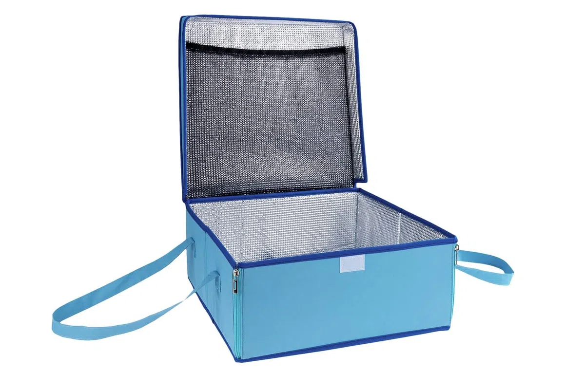 Maximex Borsa termica per torte, insalata, carne, poliestere, 38 x 17 x 38 cm, blu