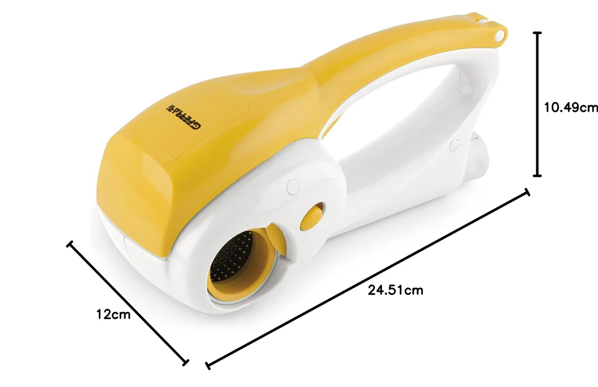 G3 Ferrari G20065 Parmino Grattugia Ricaricabile,12W, 2 Rulli Inox, Impugnatura ergonomica, Kit di ricaricacon batteria, Giallo
