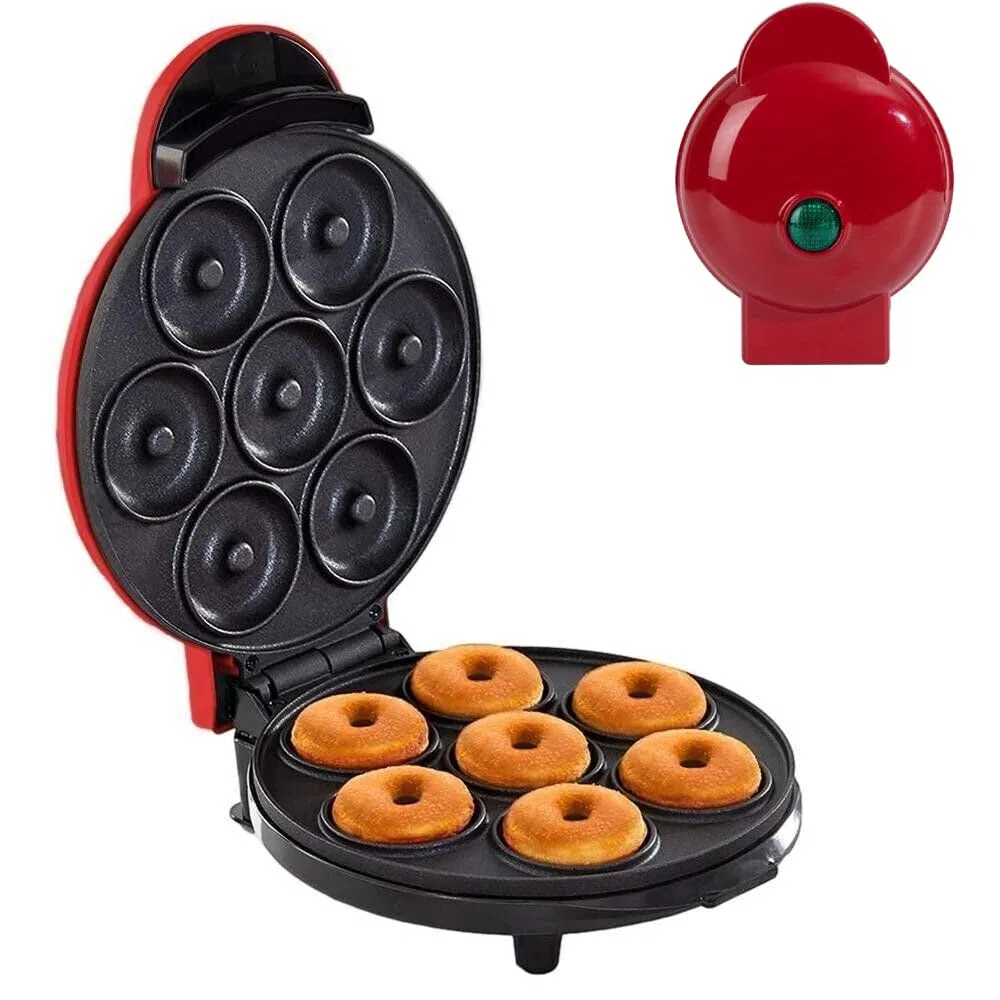 Mini Donut Antiaderente Mini Macchina per Cuocere Ciambelle con 7 Fori Riscaldamento
