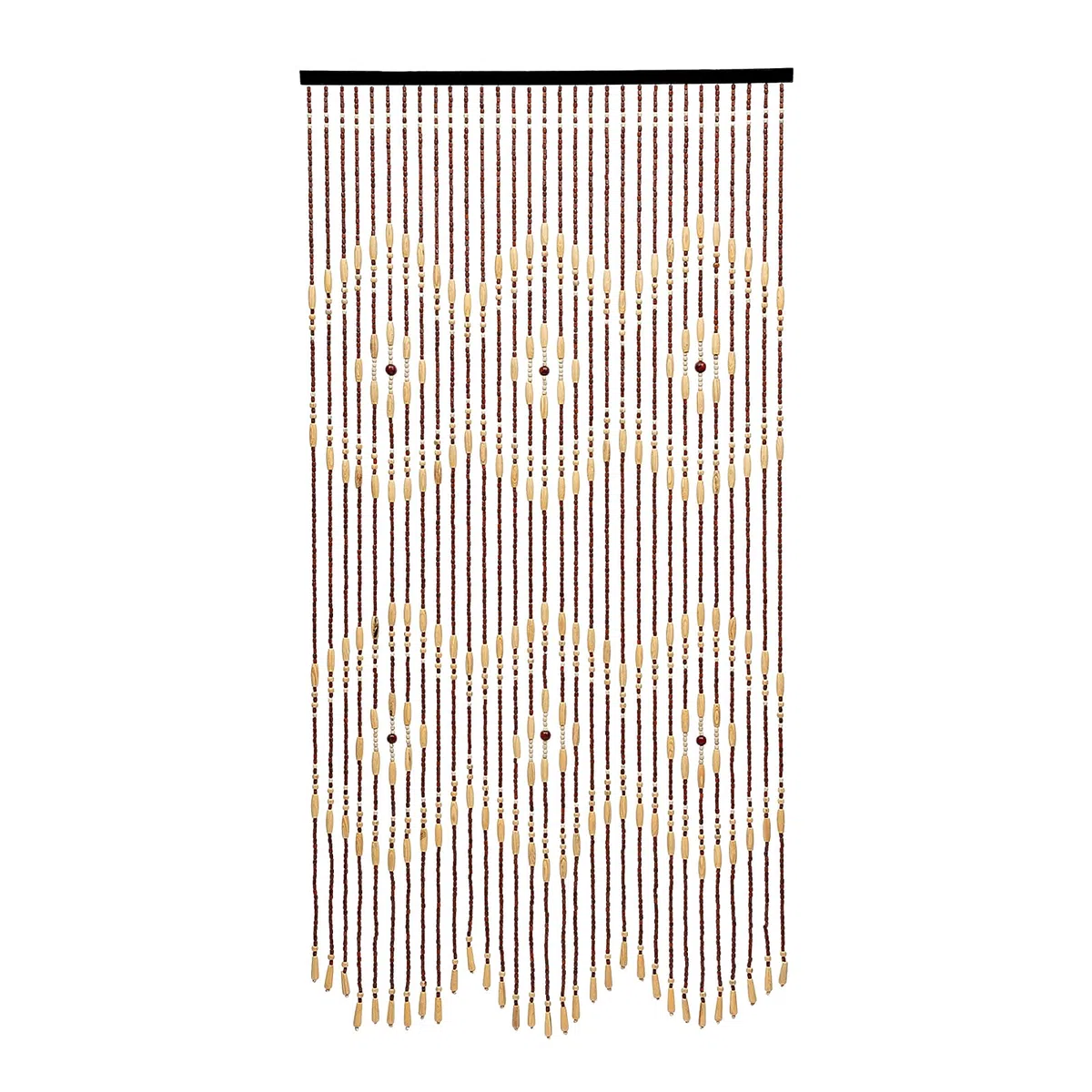 MINRS Tenda per porta, tenda decorativa, tenda in perle di bambù e legno, misure 90 x 175 cm, tenda in legno e bambù per porte in soggiorni, balconi, cortili, uffici, Beige e Marrone
