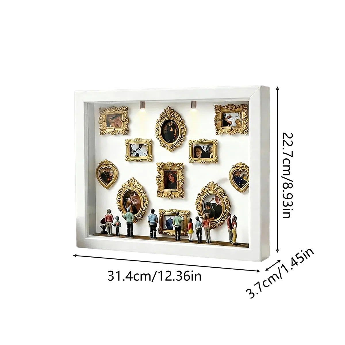 Mini Cornice In Legno Per Esposizione Di Oggetti Da Museo, Mini Cornici Per Foto Da Museo, Teca Per Esposizione Di Oggetti In Miniatura Con 8 Statuette E , Per Matrimoni, Compleanni