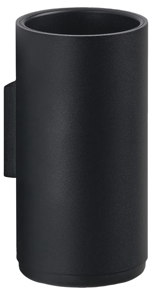 ZONE DENMARK Rim - Bicchiere per spazzolino da denti, da parete, diametro 7 x 13,6 cm, colore: Nero