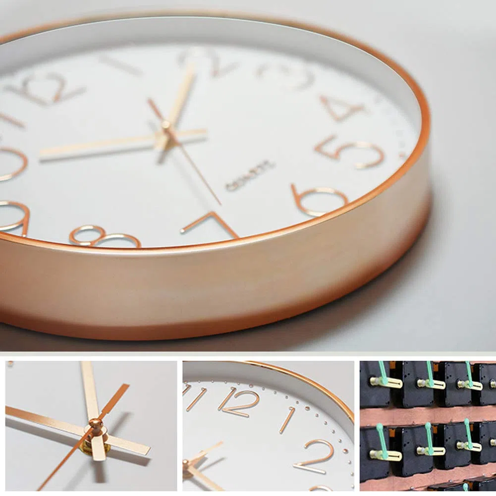 Moderno Orologio da Parete Silenzioso Orologio da Cucina Quarzo da 30 cm (Grigio-Bianco)