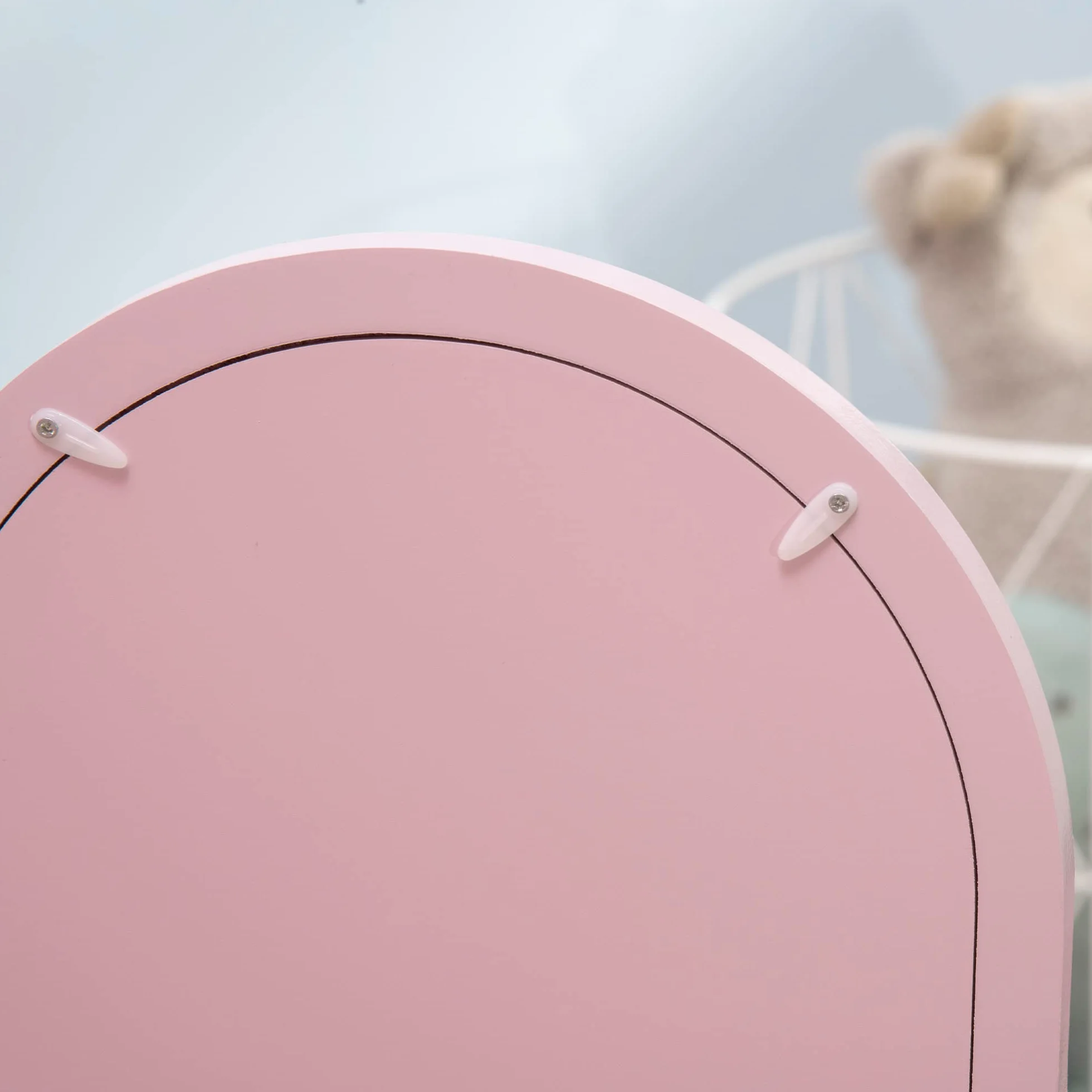 HOMCOM Tavolo per Trucco per Bambine 3-6 Anni con Sgabello, Cassetti e Specchio Coordinato in Acrilico, in MDF e Legno di Pino, Rosa