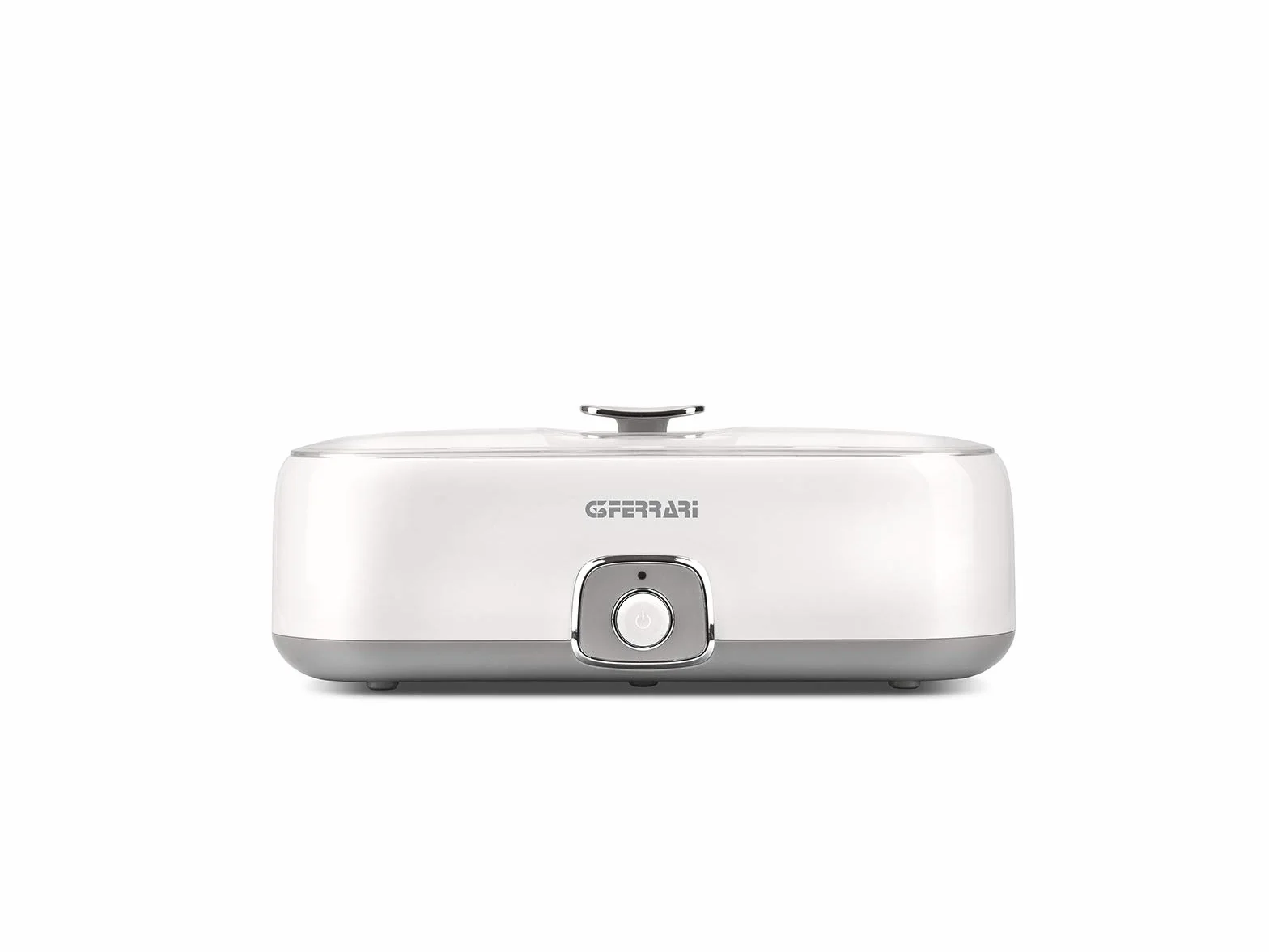 G3 Ferrari G10133 Fermento 4 Yogurtiera, 20 W, 4 vasetti in vetro da 180 ml, Coperchio trasparente con maniglia, Bianco