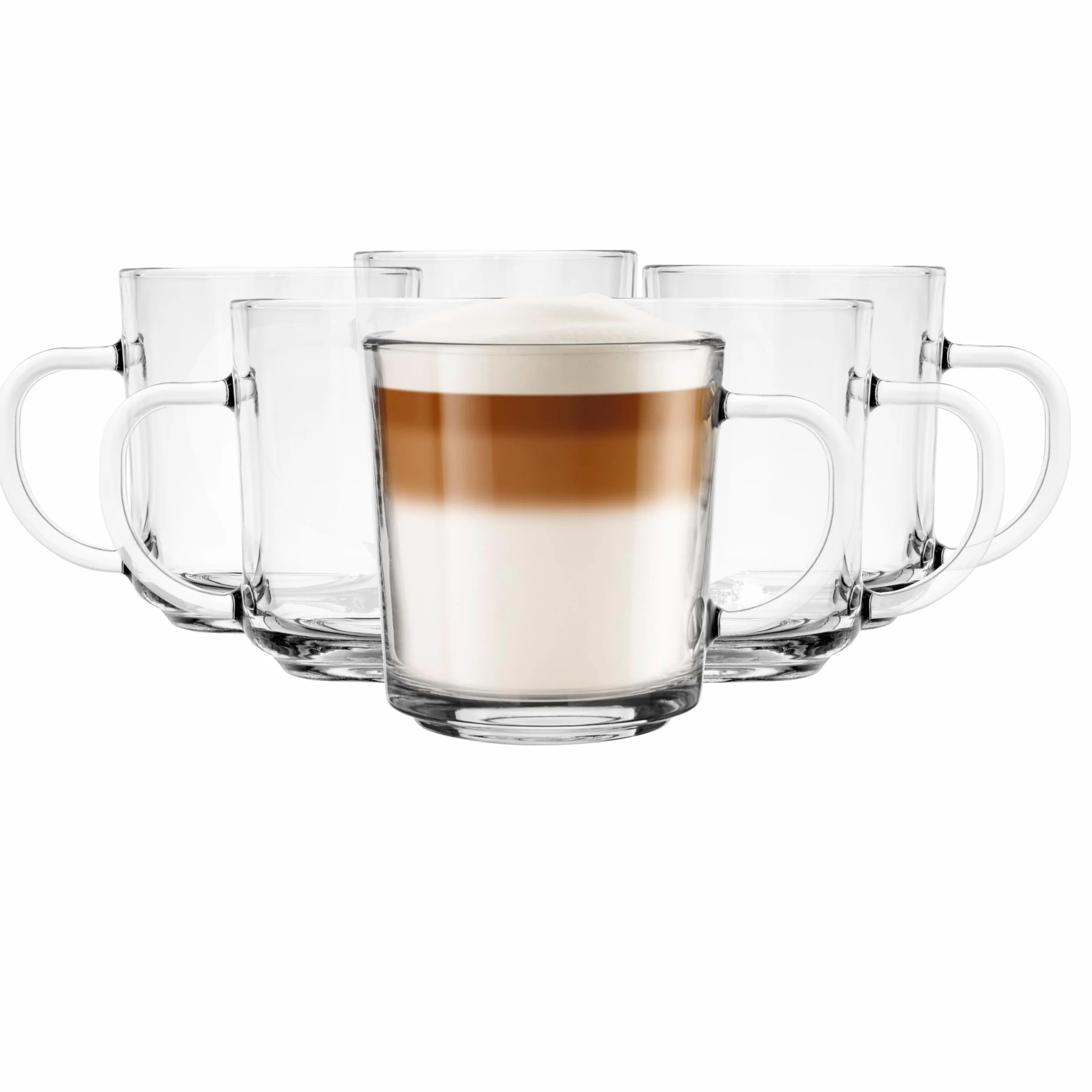 Glasmark Krosno Latte Macchiato Set di 6 bicchieri da tè con manico, bicchieri da dessert per acqua, caffè e vin brulé, 6 x 250 ml