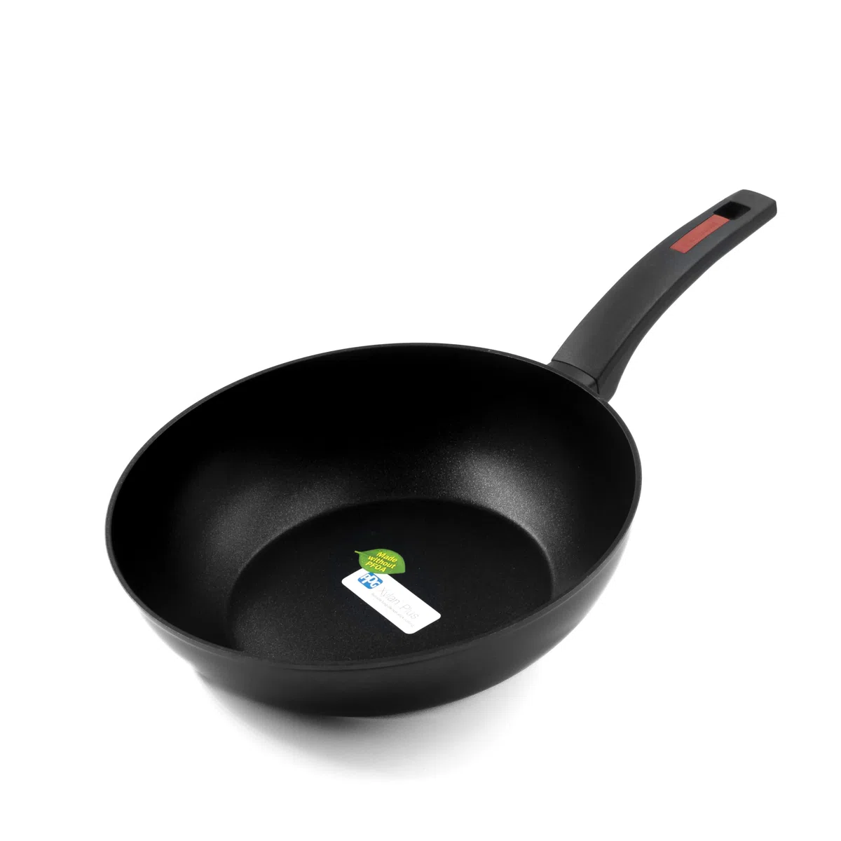 Zanetti Evolution Wok per Induzione, Diametro 28 cm, Padella con Fondo Antiaderente, Alto Spessore, Impugnatura Comoda, Nero