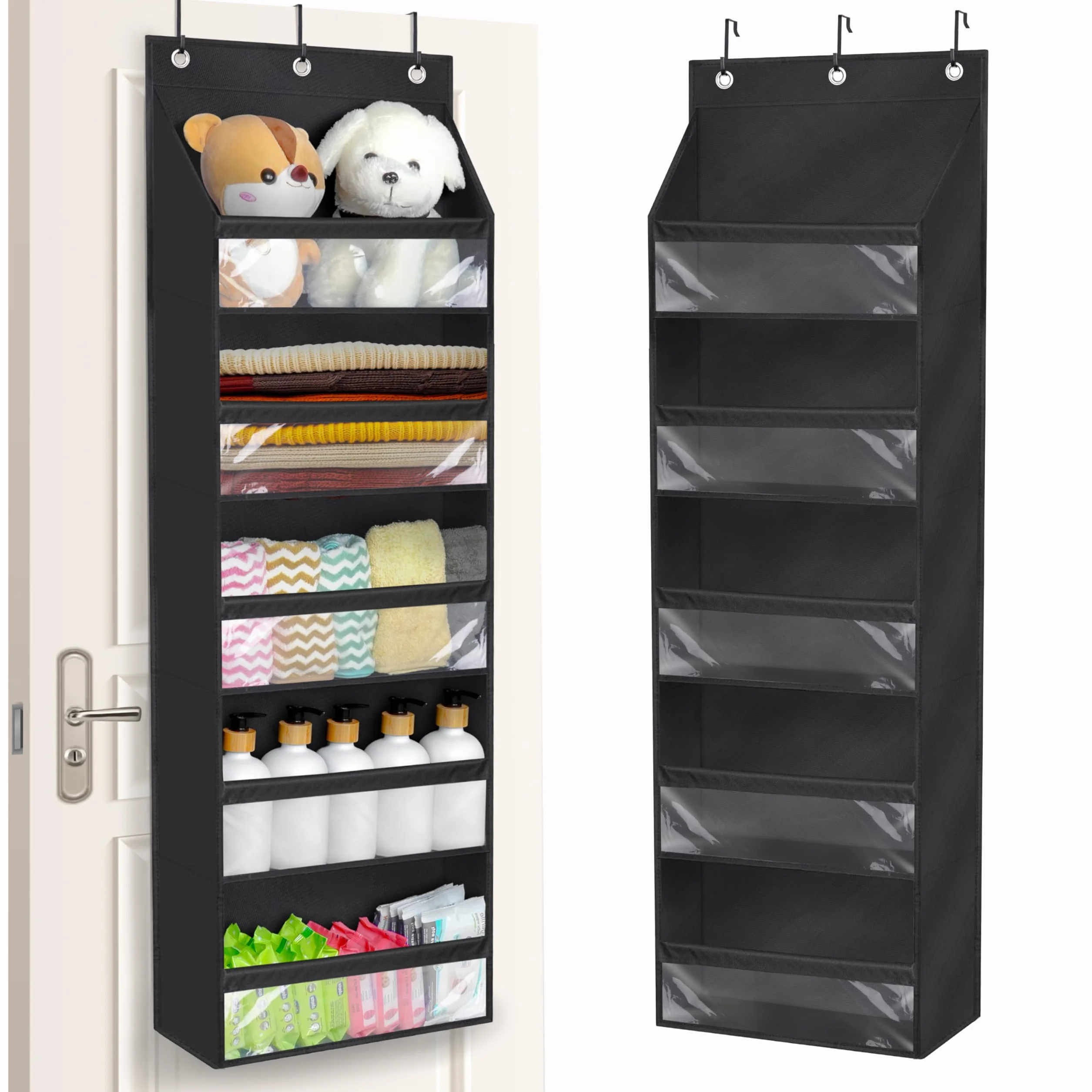 Winter Shore Organizer Porta - Portatutto Armadio da Appendere con 5 Tasche - Pannello Portaoggetti per Filati, Borsette, Asciugamani e Altro - Organizer Multitasche per Lavanderia, Bagno e Dispensa