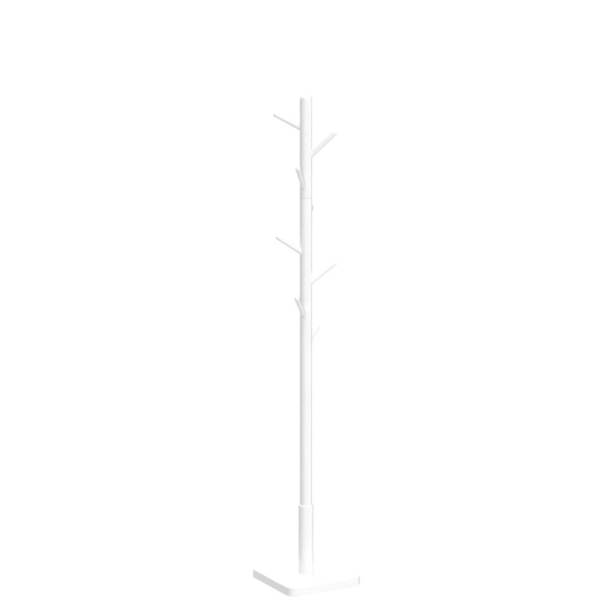 VASAGLE Attaccapanni, Appendiabiti da Terra in Legno, 8 Ganci, per Cappotti Cappelli Borse, per Ingresso, Ganci e Palo in Legno di Gomma, Bianco Nuvola RCR010W02