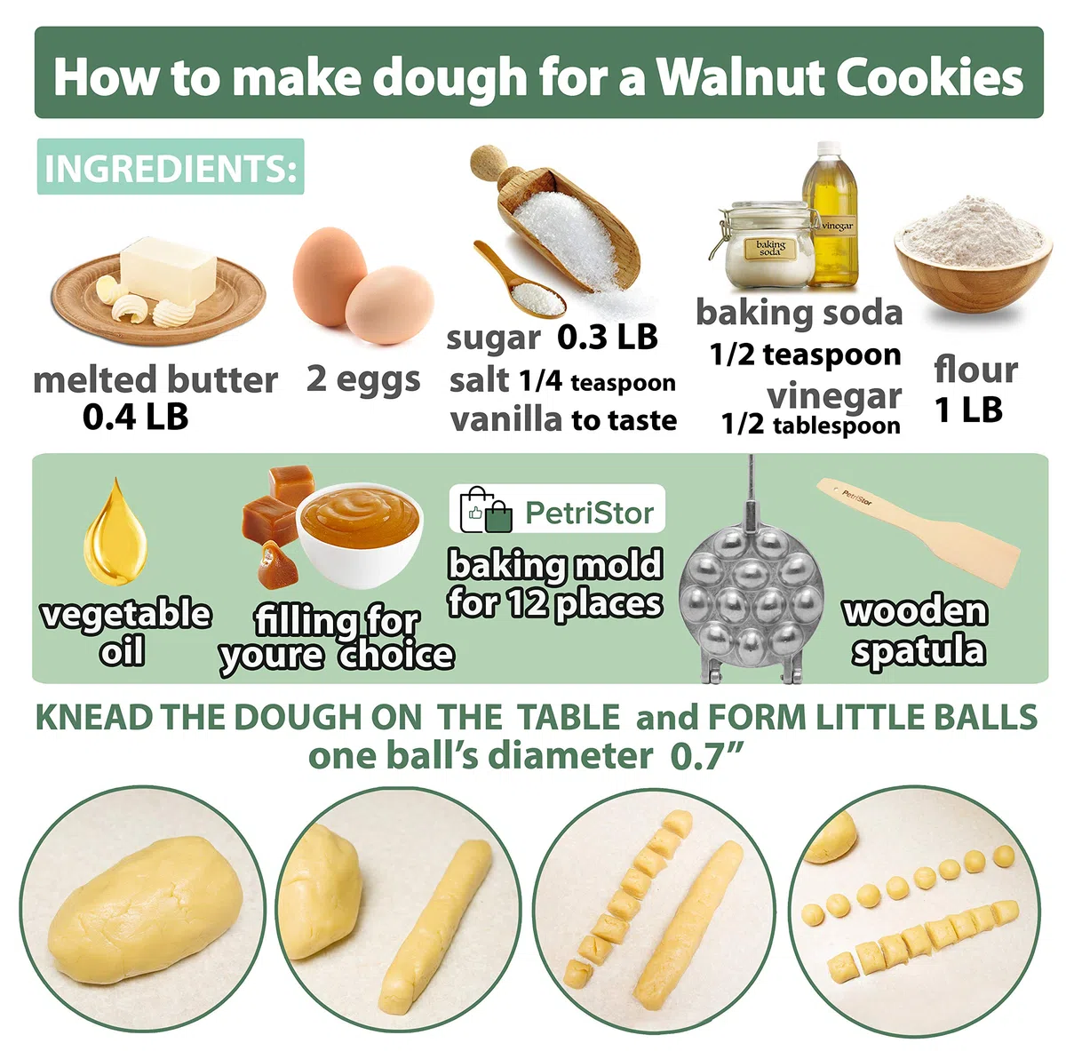 Noce 12 Cookie Form (Oreshek) Maker Oreshki Rissian Soviet Cookies by PetriStor