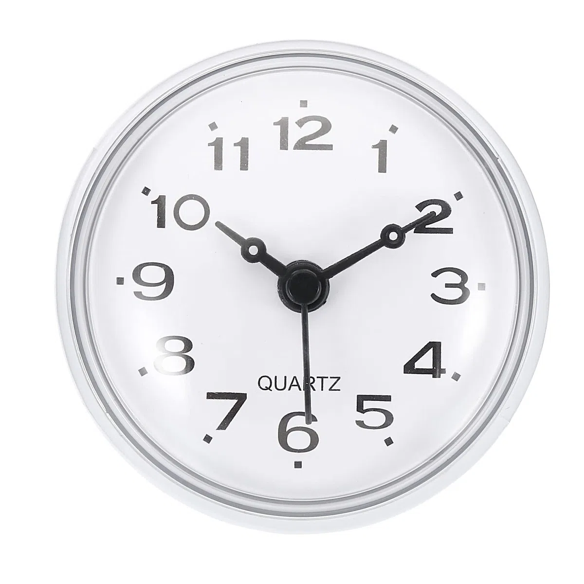 PATIKIL Impermeabile Bagno Orologio, Mini Rotondo Parete Orologi con Aspirazione Coppa per Doccia Cucina Casa Decorazione, Bianco