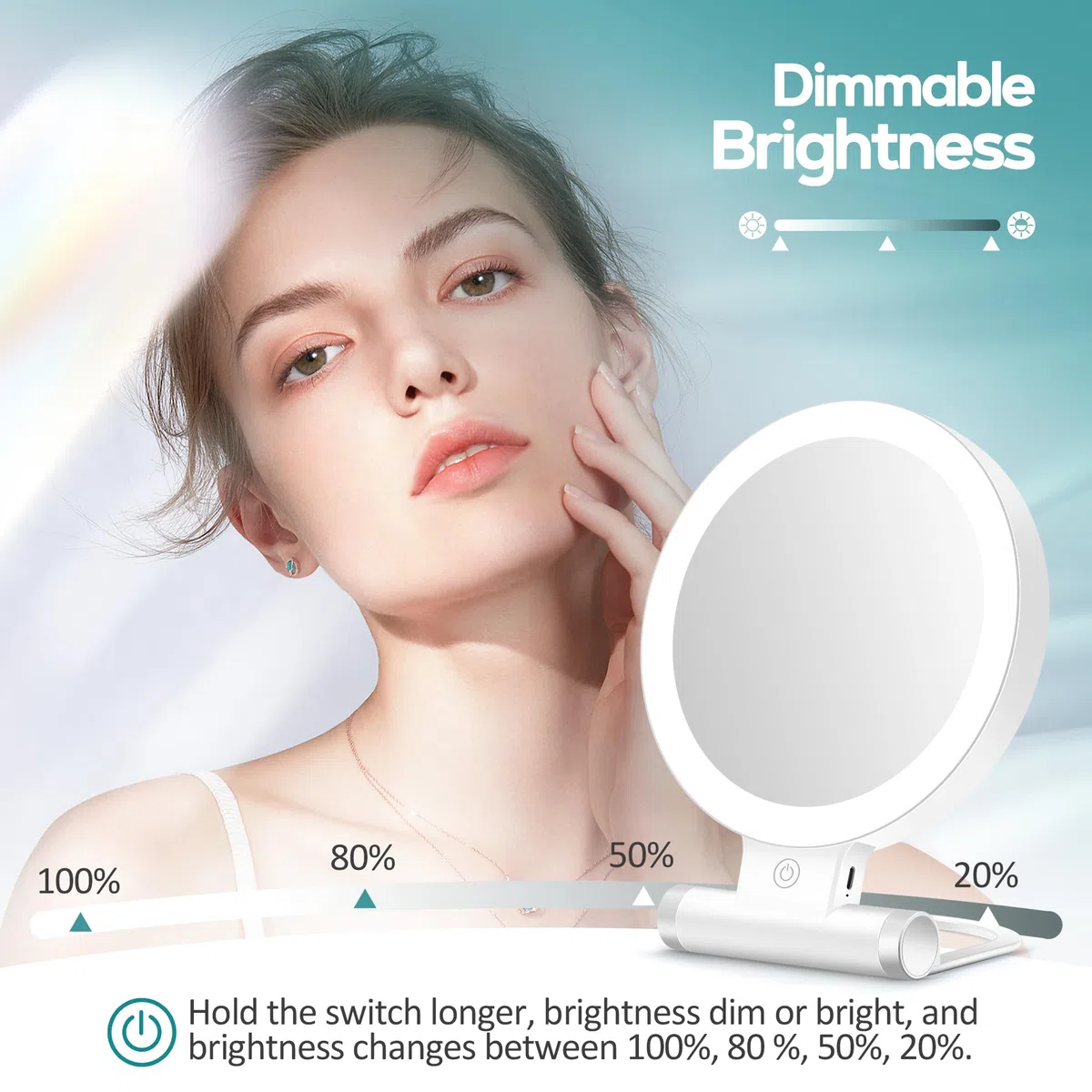 B Beauty Planet Specchio d'ingrandimento con luce 30X, specchio per il trucco a doppio lato con ingrandimento 1X/ 30X e pinzetta, 2000mAh 3 modalità di colore con luminosità regolabile