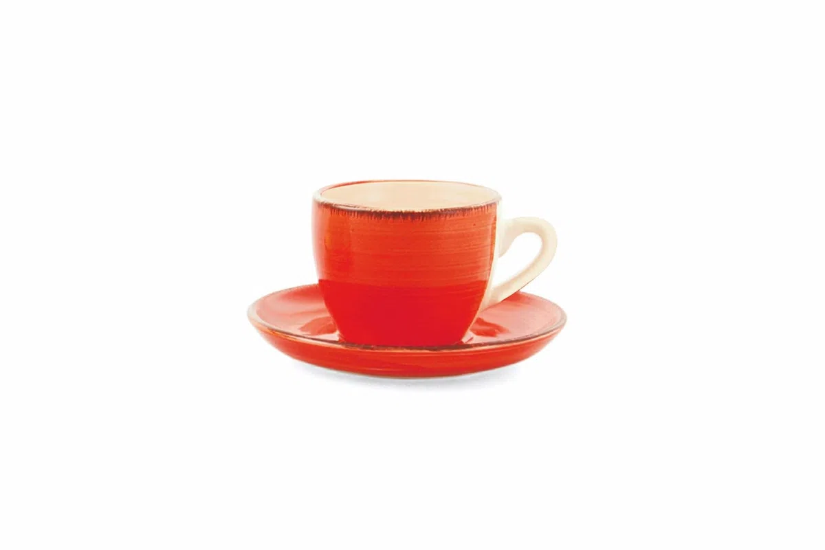 Villa d'Este Home Tivoli 2371741 Set 6 Tazzine caffè con Piattino, Multicolore, Set di 6 Pezzi
