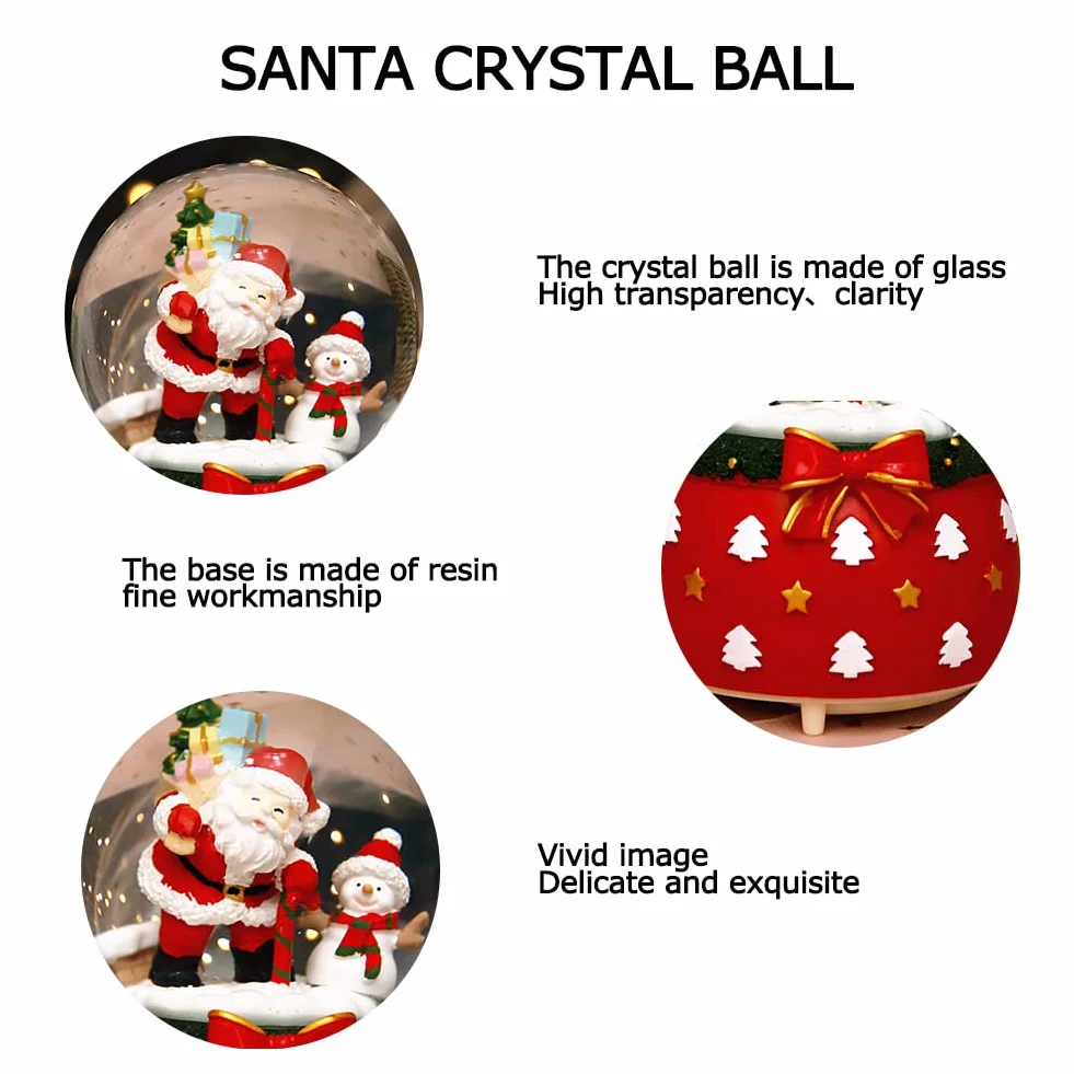 Lanterna di Natale che fila scintillio acqua neve Globe Lanterne Santa Scena Acqua Globe (Rosso)