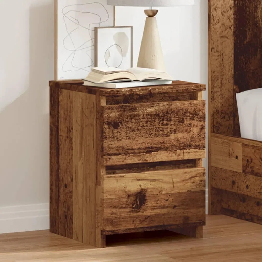 vidaXL Comodini 2 pz Legno Antico 30x30x40 cm in Legno Multistrato