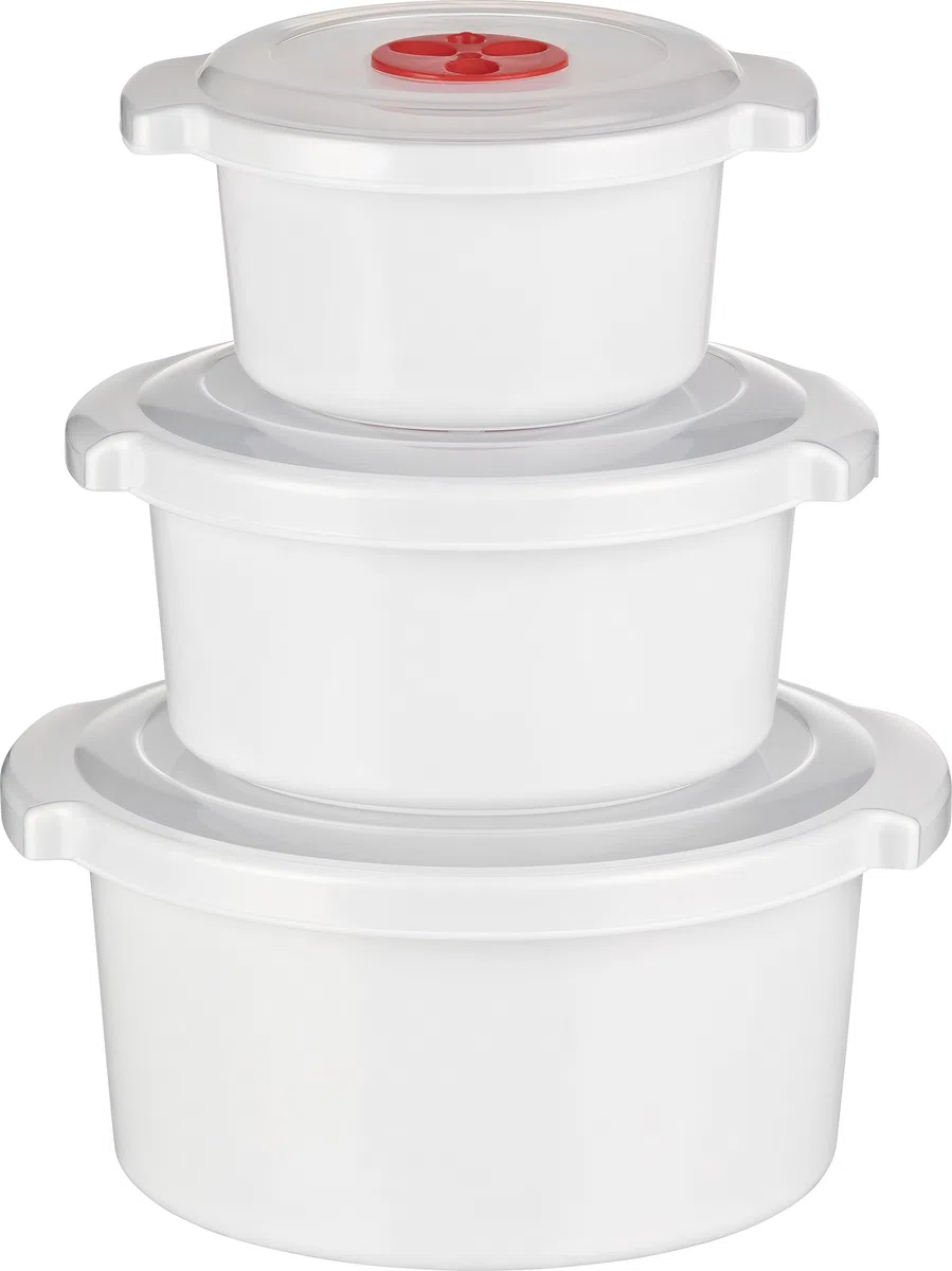 Kigima Starter Set pentole da microonde (Bianco, Pentole 0,5l, 16, 2l)