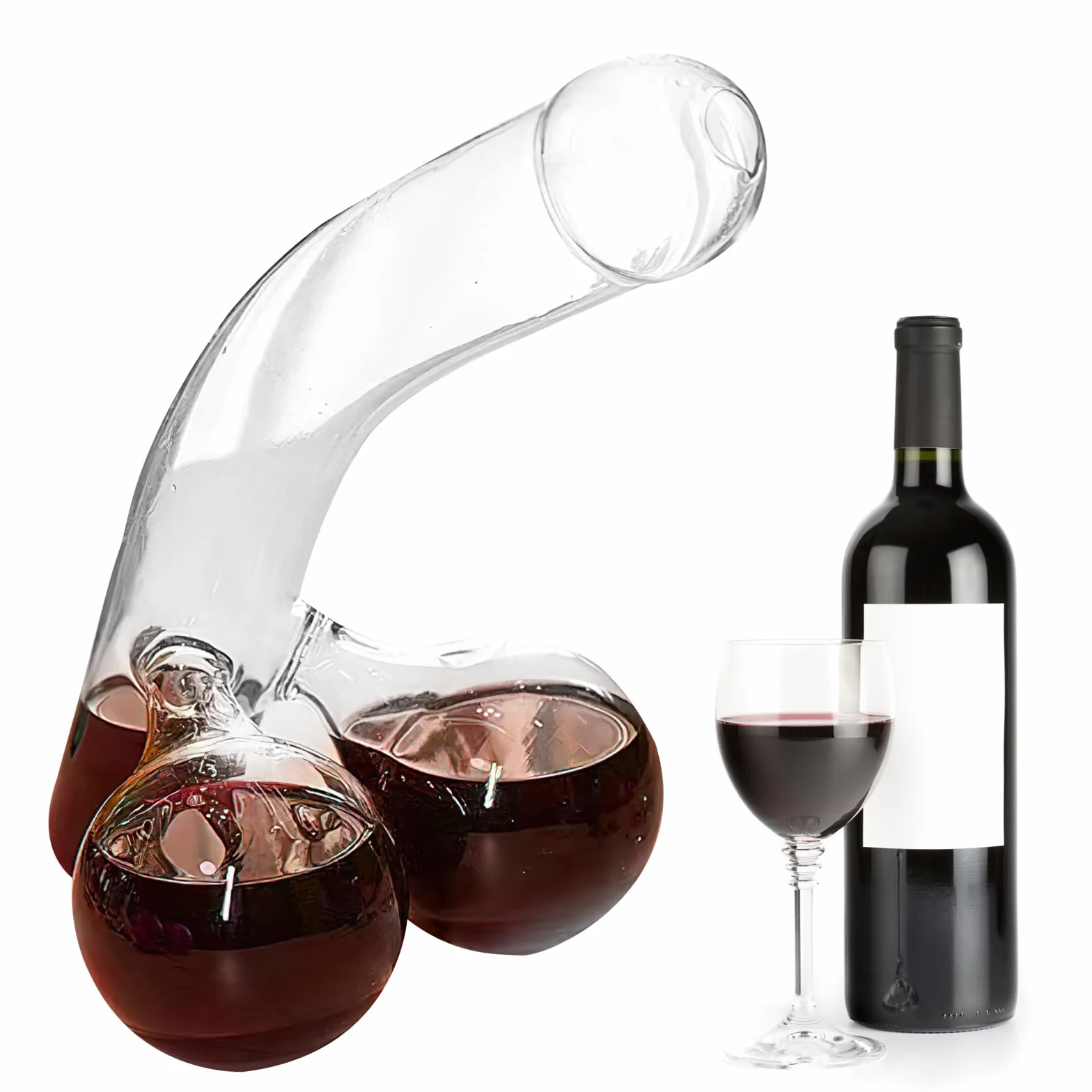 Divertentedecanter per whisky e vino rosso, contenitore unico in vetro per Scotch whisky, caraffa in vetro, 550 ml, regalo divertente per i vostri cari