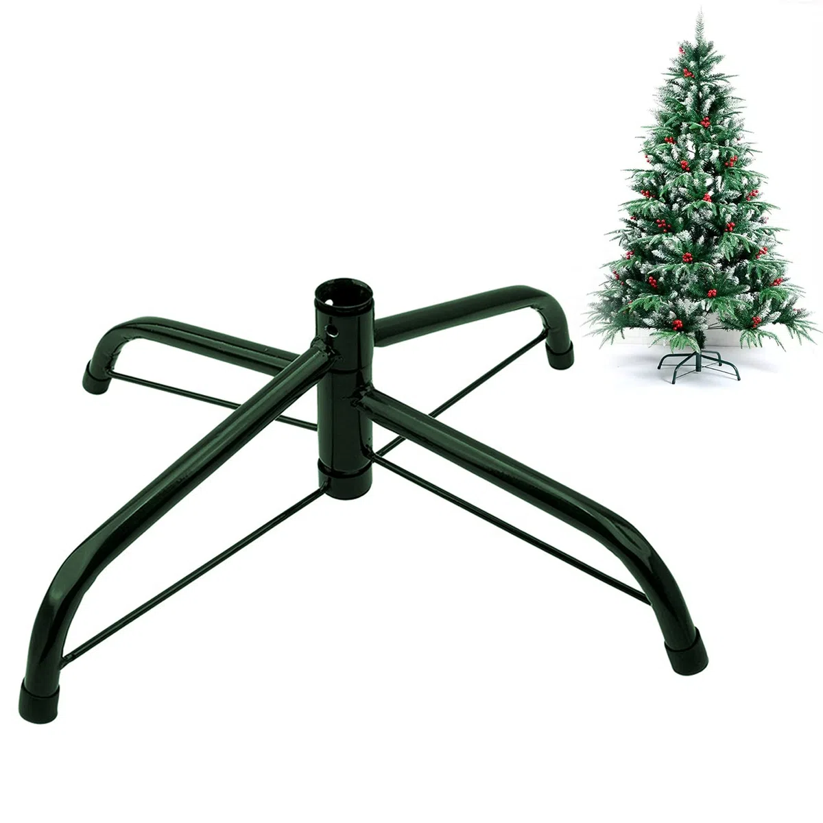 Supporto per Albero di Natale Artificiale Staffa per Albero di Natale con Vite per Albero di Natale Artificiale Base Supporto per Asta in Metallo Decorazione per Feste Stabile Durevole (Ø1.9cm,30cm)