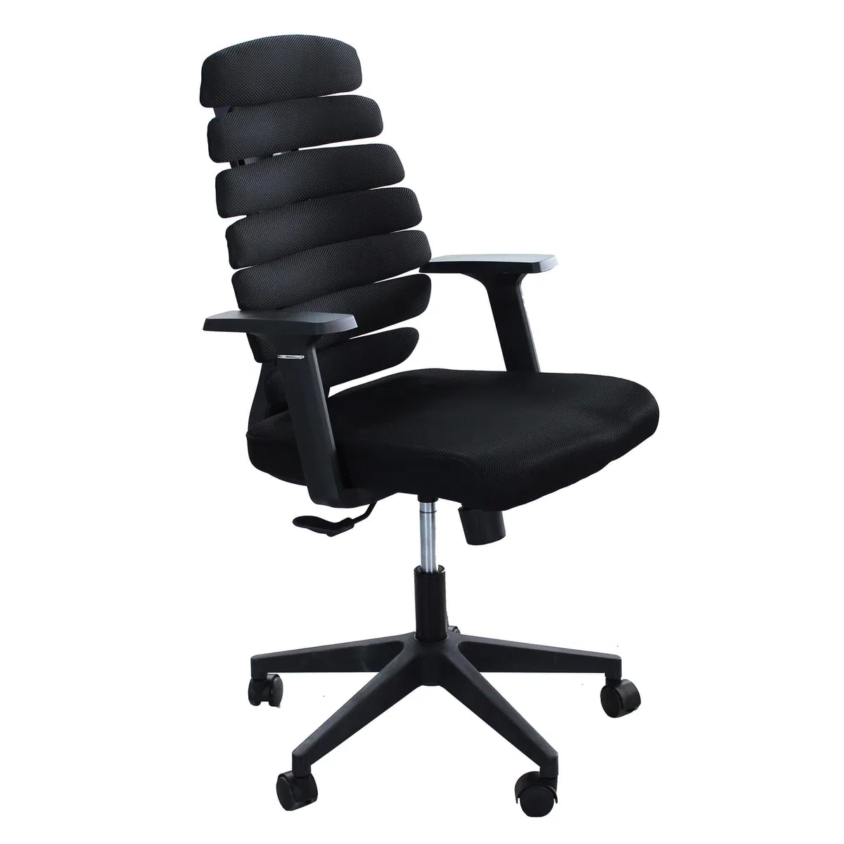 milani home - sedia ufficio ergonomica girevole con poggiatesta e supporto lombare, in poliuretano, nero