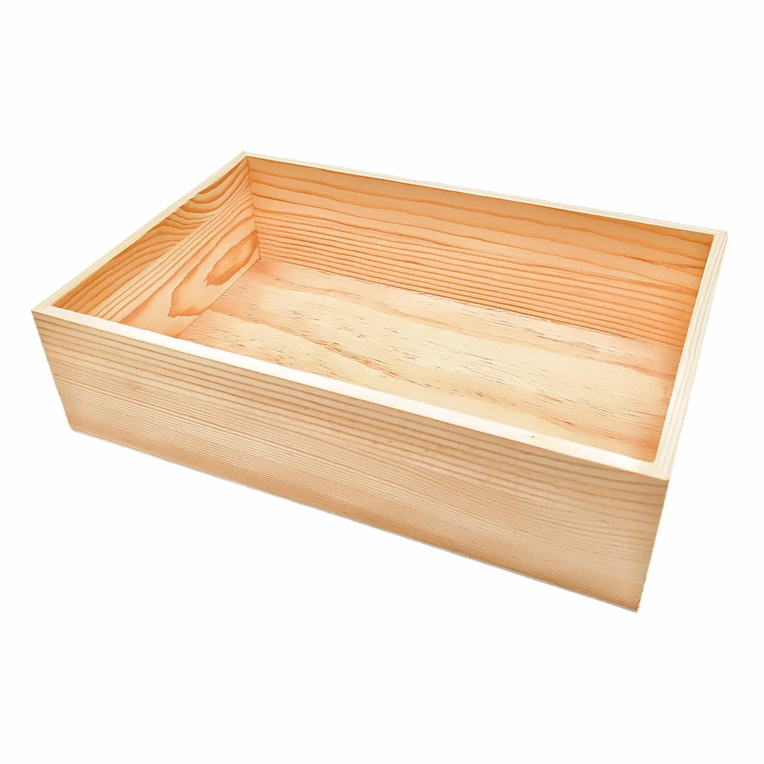 Anktily 1 confezione di scatole portaoggetti rettangolari in legno grezzo, 30 x 20 x 8 cm, contenitore rustico in legno naturale per casa, ufficio e arredamento