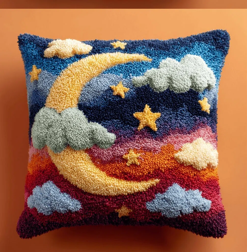 ZUHK Kit fai da te con gancio a scatto, 3D, con gancio per ricamo, punto croce, per divano, con gancio a scatto, adatto per bambini e adulti, 43 x 43 cm (fiore V)