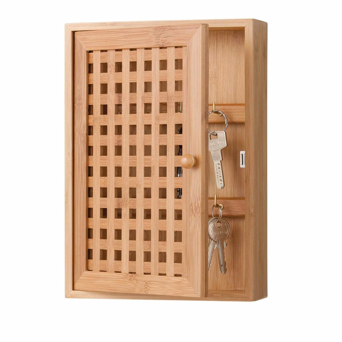 Zeller 13876 Cassetta Portachiavi, Bambú, Beige, 19x6x27 cm